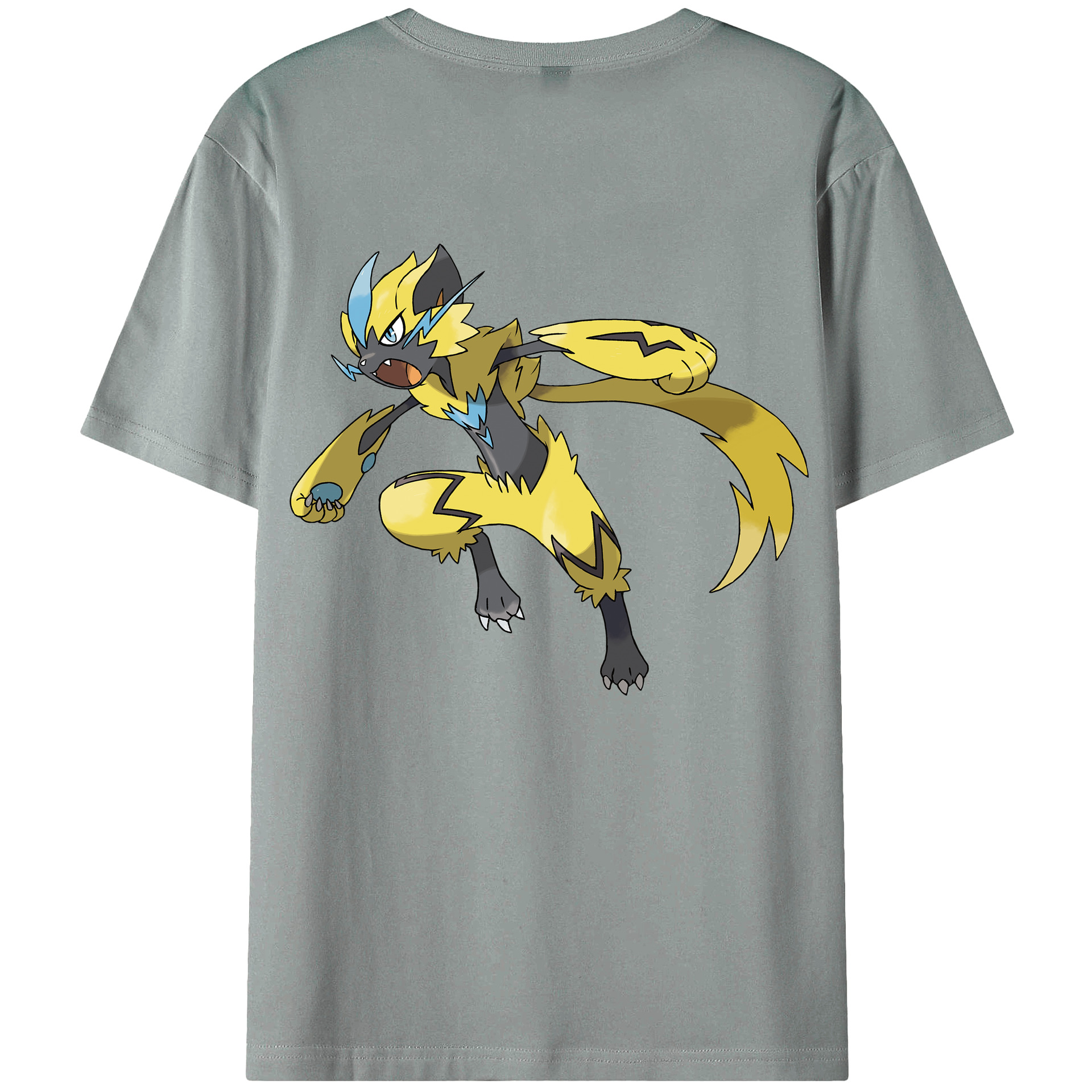 （画像用） ポケットモンスター Pokémon 綿100％ メンズ半袖Tシャツ（バックプリント） 通気性